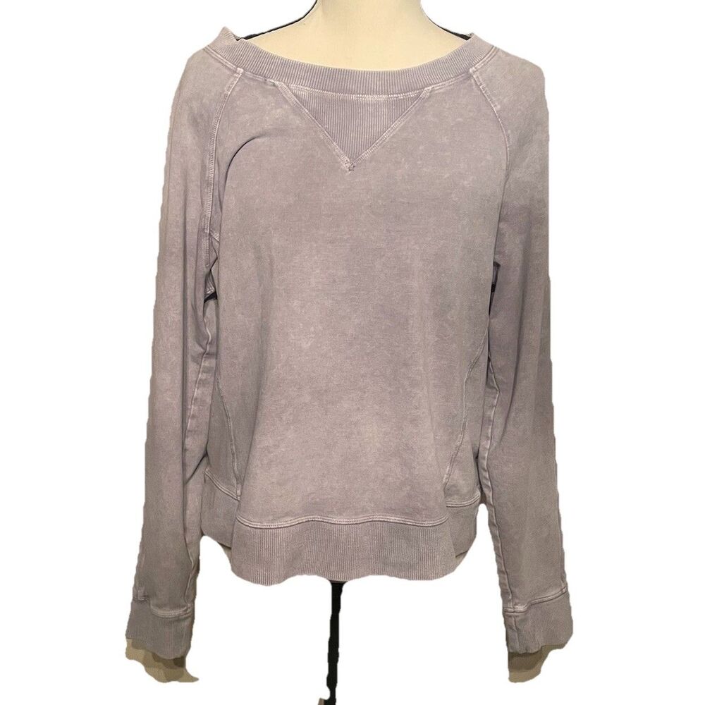 Lululemon Scuba Crew Wash Sweatshirt Sz 6 Washed Purple Quartz Gray Pullover EUC